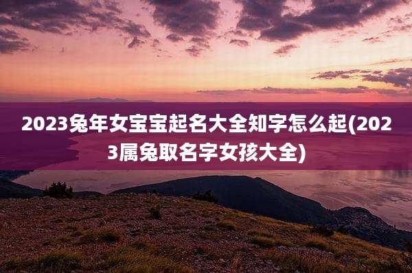 2023兔年女宝宝起名大全知字怎么起(2023属兔取名字女孩大全)