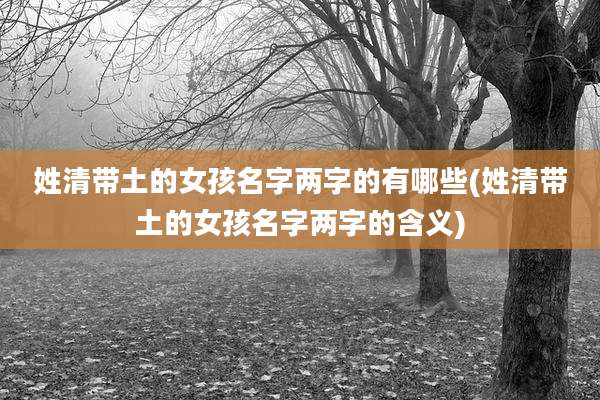姓清带土的女孩名字两字的有哪些(姓清带土的女孩名字两字的含义)