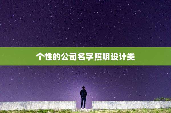 个性的公司名字照明设计类