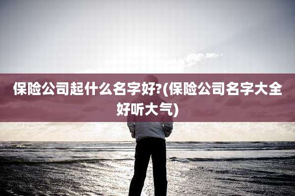 保险公司起什么名字好?(保险公司名字大全好听大气)