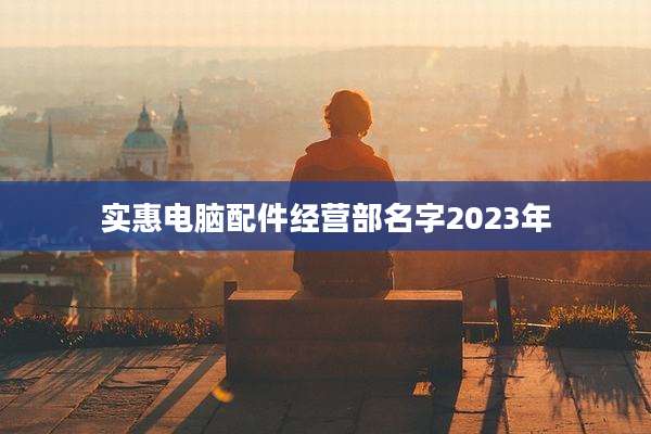 实惠电脑配件经营部名字2023年