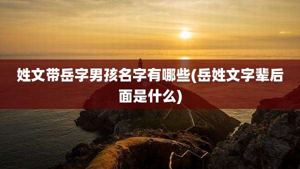 姓文带岳字男孩名字有哪些(岳姓文字辈后面是什么)