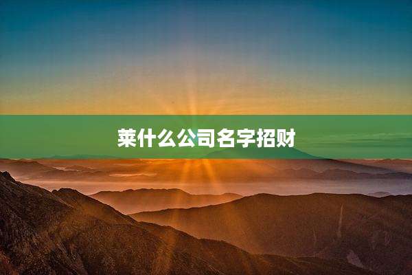 莱什么公司名字招财