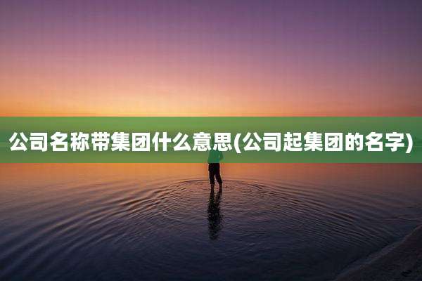 公司名称带集团什么意思(公司起集团的名字)
