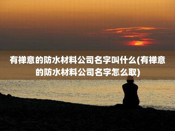 有禅意的防水材料公司名字叫什么(有禅意的防水材料公司名字怎么取)