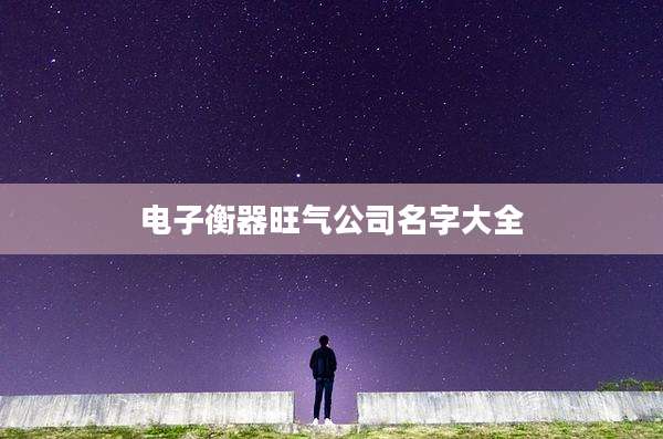 电子衡器旺气公司名字大全