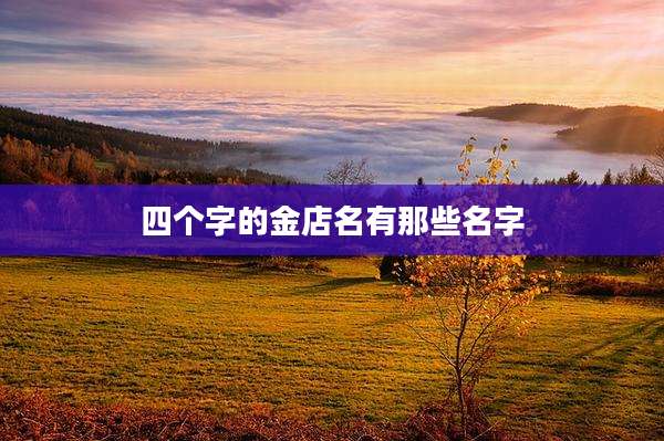 四个字的金店名有那些名字