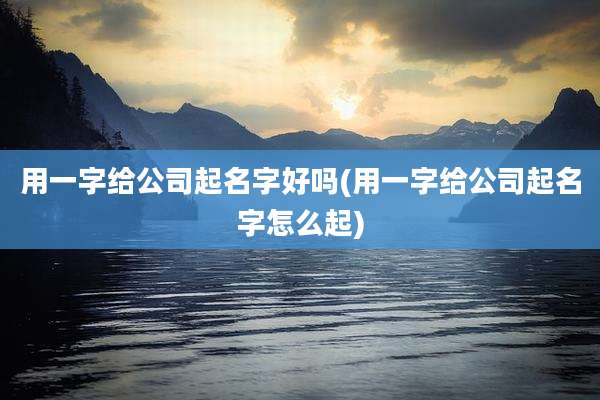 用一字给公司起名字好吗(用一字给公司起名字怎么起)