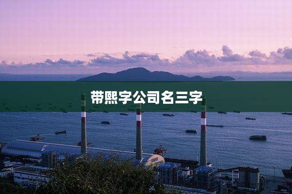 带熙字公司名三字