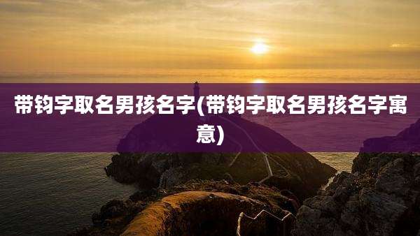 带钧字取名男孩名字(带钧字取名男孩名字寓意)