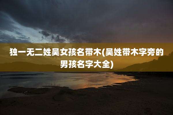 独一无二姓吴女孩名带木(吴姓带木字旁的男孩名字大全)