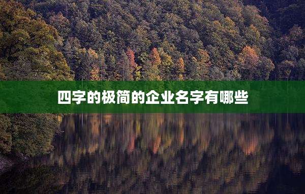 四字的极简的企业名字有哪些