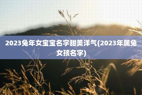 2023兔年女宝宝名字甜美洋气(2023年属兔女孩名字)