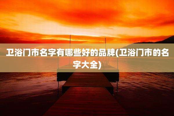 卫浴门市名字有哪些好的品牌(卫浴门市的名字大全)