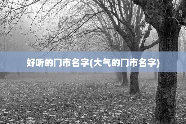 好听的门市名字(大气的门市名字)