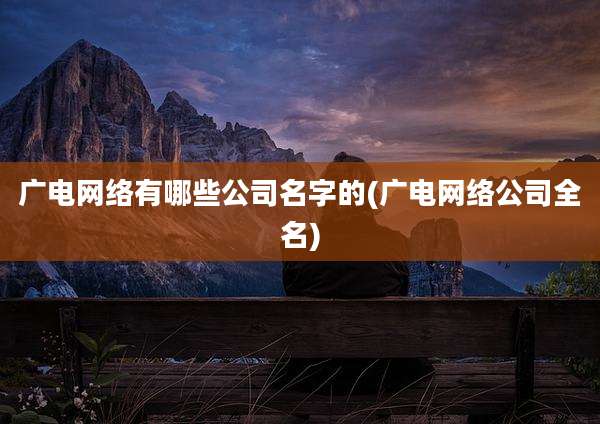 广电网络有哪些公司名字的(广电网络公司全名)