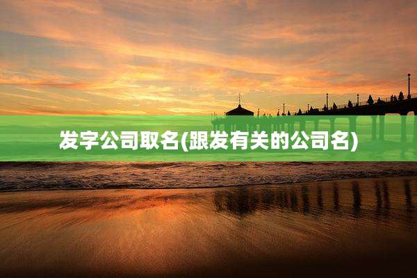 发字公司取名(跟发有关的公司名)