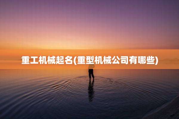 重工机械起名(重型机械公司有哪些)