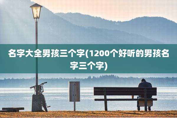 名字大全男孩三个字(1200个好听的男孩名字三个字)