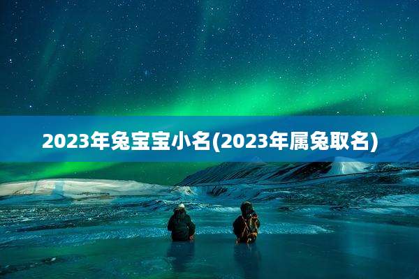 2023年兔宝宝小名(2023年属兔取名)