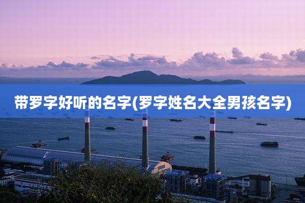 带罗字好听的名字(罗字姓名大全男孩名字)