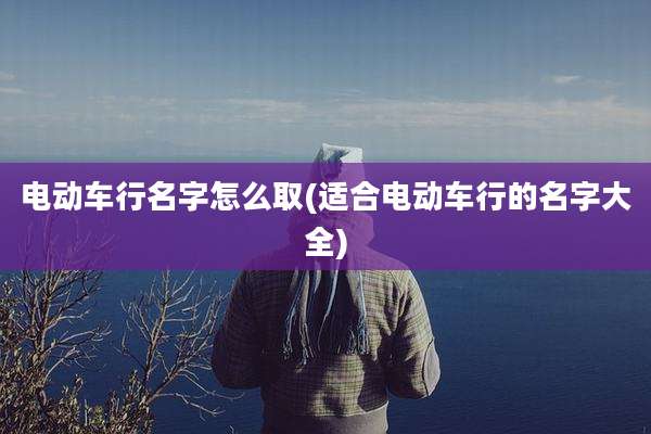 电动车行名字怎么取(适合电动车行的名字大全)