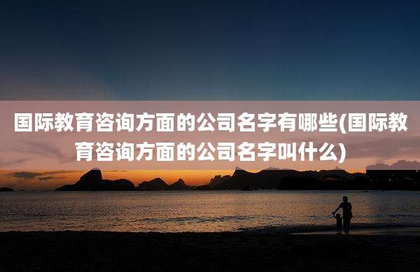国际教育咨询方面的公司名字有哪些(国际教育咨询方面的公司名字叫什么)