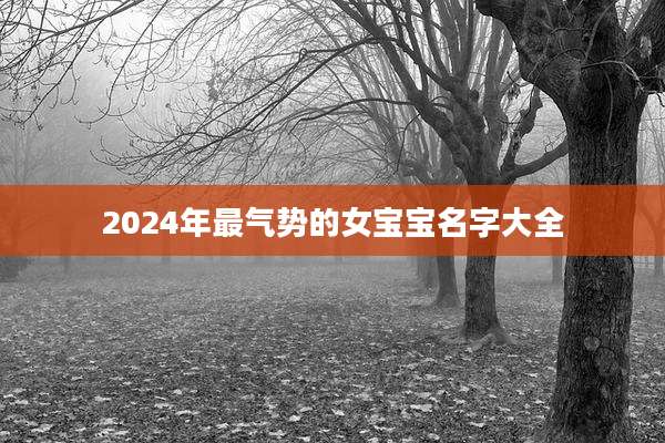 2024年最气势的女宝宝名字大全