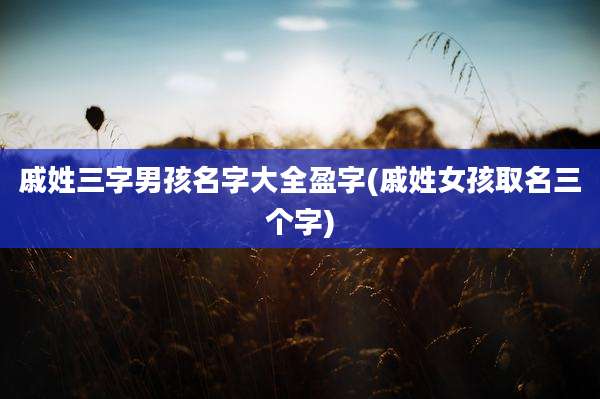 戚姓三字男孩名字大全盈字(戚姓女孩取名三个字)