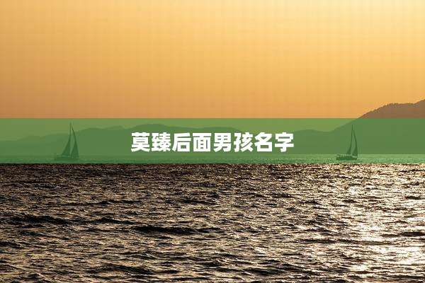 莫臻后面男孩名字