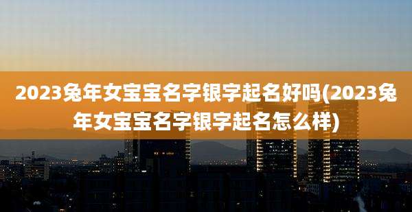 2023兔年女宝宝名字银字起名好吗(2023兔年女宝宝名字银字起名怎么样)