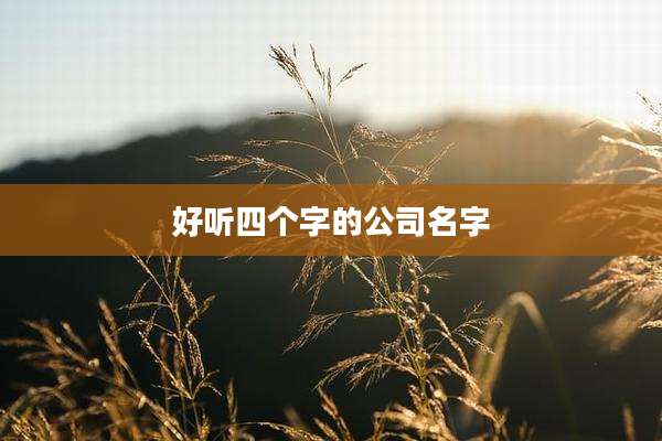 好听四个字的公司名字