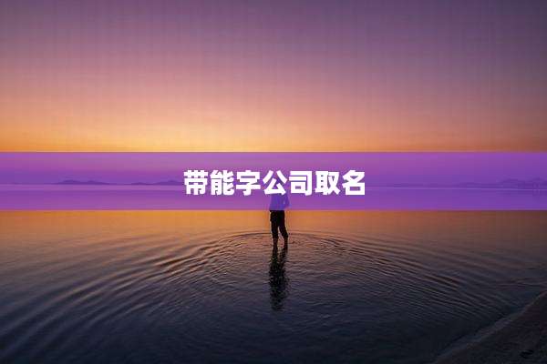 带能字公司取名