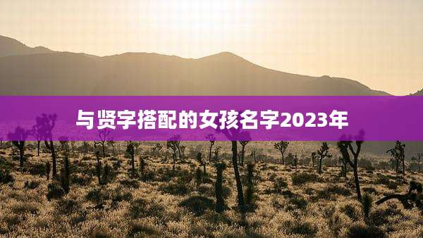 与贤字搭配的女孩名字2023年