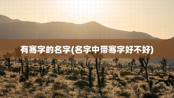 有骞字的名字(名字中带骞字好不好)