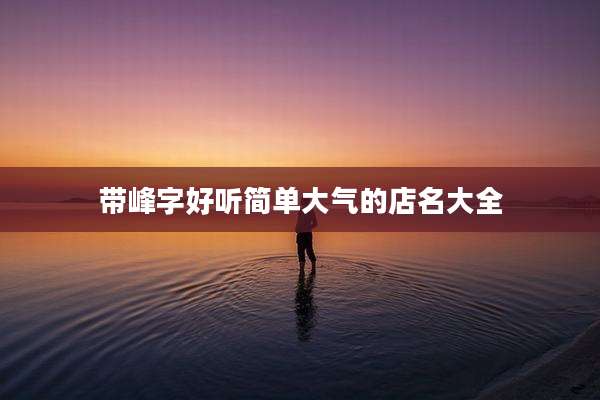 带峰字好听简单大气的店名大全