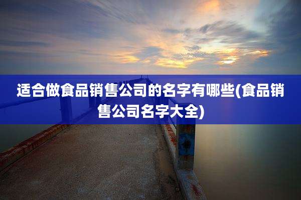适合做食品销售公司的名字有哪些(食品销售公司名字大全)