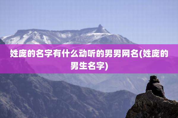 姓庞的名字有什么动听的男男网名(姓庞的男生名字)