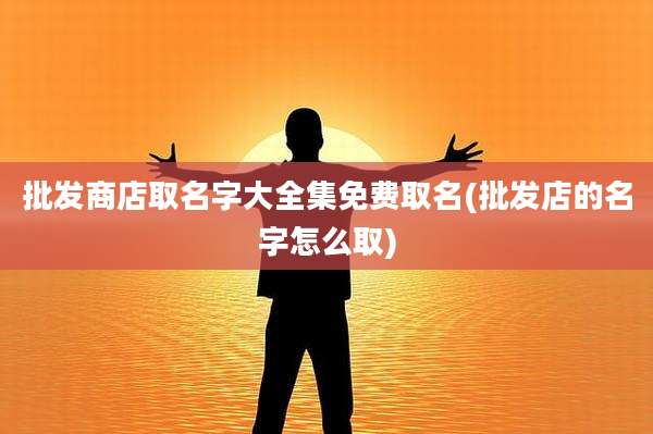 批发商店取名字大全集免费取名(批发店的名字怎么取)