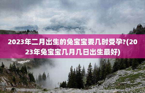 2023年二月出生的兔宝宝要几时受孕?(2023年兔宝宝几月几日出生最好)