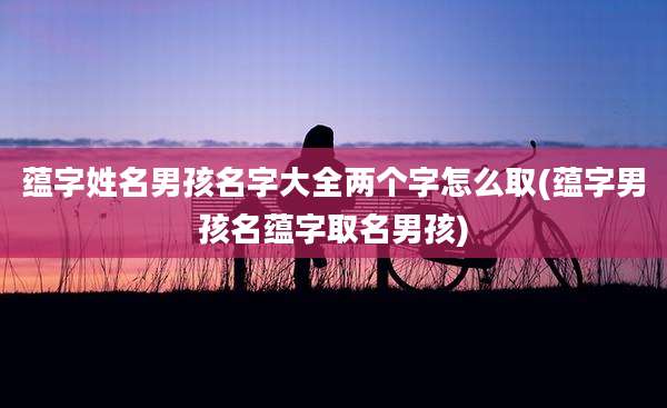 蕴字姓名男孩名字大全两个字怎么取(蕴字男孩名蕴字取名男孩)
