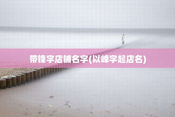 带锋字店铺名字(以峰字起店名)