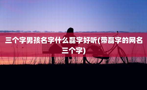 三个字男孩名字什么磊字好听(带磊字的网名三个字)