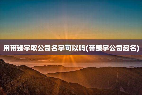 用带臻字取公司名字可以吗(带臻字公司起名)