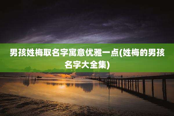 男孩姓梅取名字寓意优雅一点(姓梅的男孩名字大全集)