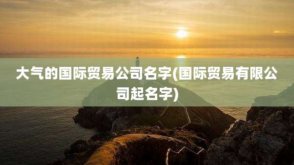 大气的国际贸易公司名字(国际贸易有限公司起名字)