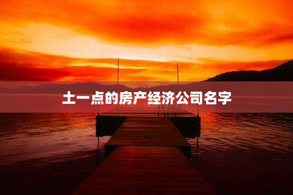 土一点的房产经济公司名字