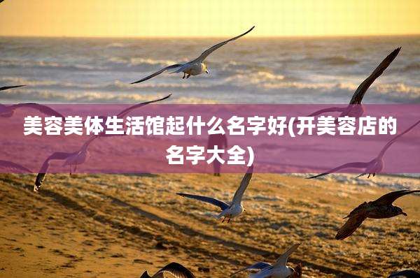 美容美体生活馆起什么名字好(开美容店的名字大全)