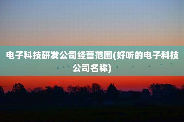 电子科技研发公司经营范围(好听的电子科技公司名称)