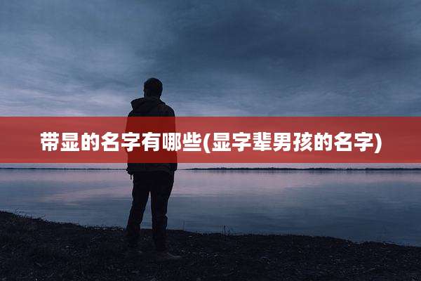 带显的名字有哪些(显字辈男孩的名字)
